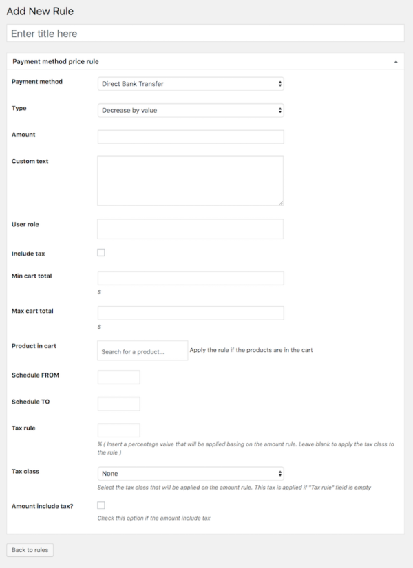 Set rule settings