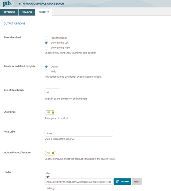 output settings 1