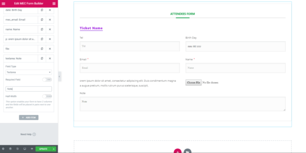 modern events calendar elementor form builder5